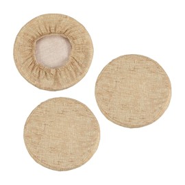 PATIKIL Round Bar Stool Cover, 3 Pack Elastic Bar Stool Cover Washable Seat Cushion for Diameter 12"-14" Chair, Khaki