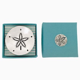 Basic Spirit Sand Dollar Pewter Trinket Bowl Ring Dish Gift Box Beach Decor