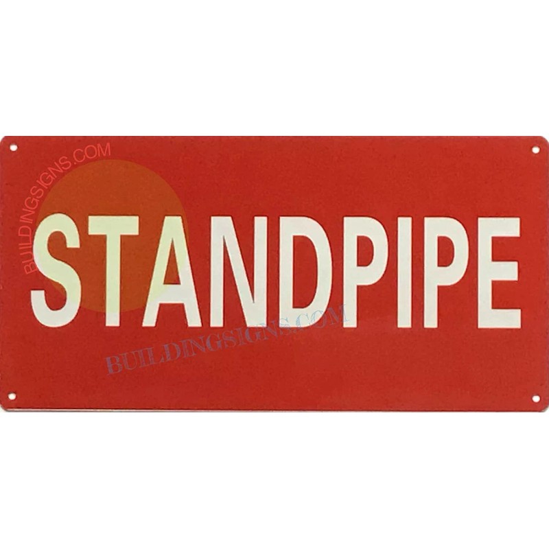 BuildingSigns.com Standpipe Sign (Rust Free, RED, Reflective, Aluminum, Size 6X12)-REF24-10