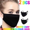 2pcs OR 1pcs SOFT Cotton Face Black Mask Double Layer