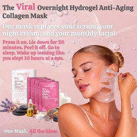 IT'S GIVING GLASS SKIN The Original Overnight Deep Collagen Mask - Mascarilla facial hidratante avanzada con ácido oligo-hialurónico para todo tipo de