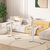 Ywin Adjustable Height Side Table, Adjustable Bedside Table with Wheels,