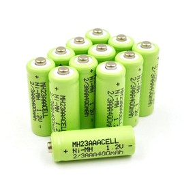(12-Pack) 1.2V 400mAh Rechargeable NiMH Batteries – 2/3AAA Size for Electric Mopeds, RC Devices, Meters, Electric Tools | Eco-Friendly & Long-Lasting Power