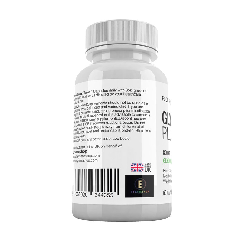EYSANESHOP Glycogen Plus 800mg Food Supplement 60 Capsules 1 Month