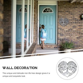 Ciieeo Metal Tree Wall Decor Tree of Life Wall Decoration Iron Heart-shaped Mural Metal Tree Sculpture