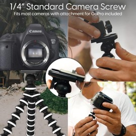 KLIOMAX 10‘’ Octopus Flexible Tripod Camera with 1/4" Screw, Quick Release Plate for Digital Cameras, SLR, DSLR, Travel Photography, Vlogging, Live Streaming