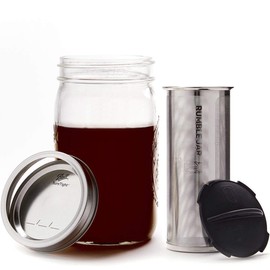 Rumble Jar - Next-Gen Cold Brew Coffee Maker for Mason Jar - 200 Micron Filter Is Ideal for Coarse Grounds & Stronger Coffee - Includes Cotton Filter Sock