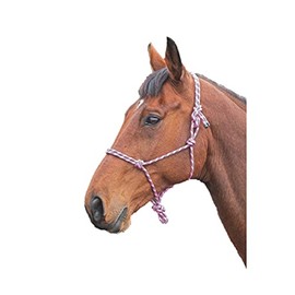 Shires Rope Control Headcollar Pink/Black