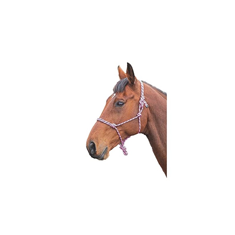 Shires Rope Control Headcollar Pink/Black