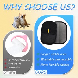 Tivora Pet Hair Removal Gloves, and Efficient Pet Hand Hair Removal Gloves, Reusable Pet Hair Removal Gloves. Suitable for Long-Haired and Short-Haired Dogs, Cats and Horses