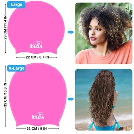Extra Large Swim Cap Women Adult, Swim Caps for Long Hair, Dreadlocks, Weaves, Hair Extensions, Braids, Curls & Afros - Silicone Swimming Cap for Women & Men Anti-Leak Seal for Pool, Beach, Laps(XL)