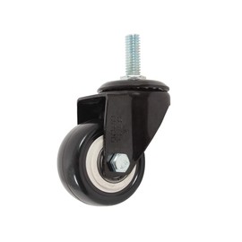 DOGOTULS ZF5187 Rodaja de PVC Negro Giratoria con Espiga Roscada 2"