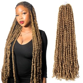 The BOHOBABE 36 Inch Pre-twisted Passion Twist Hair 8 Packs Super Long Pre-looped Crochet Passion Twist Braiding Hair Soft Bohemian Twists (27#)