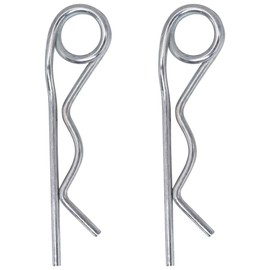 SKIR'CO (2 pcs) Zinc Plated Steel Spring Cotter Pins 2 mm, Double Ring R Clips, R Shaped Spring Cotter Pin