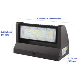 5,200 Lumen - 40 Watt Rotating Wall Pack - High Efficiency 130 Lumen to watt - Brown Color