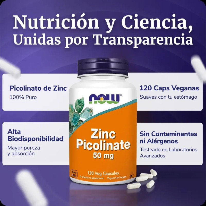 Picolinato De Zinc Alta Absorción 120 Caps Veganas