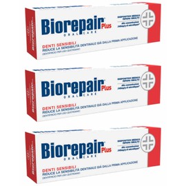 Biorepair Sensitive Teeth Daily Toothpaste - 2.54 Fluid Ounces (75 ml) Tubes (Pack of 3) [Italian Import]