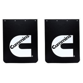 Cumins Diesel 24" x 30" x 3/16" Thick Rubber Black Semi Truck Mud Flaps-Set of 2
