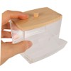 Baluue Cotton Swab Holder Bamboo Lid Multi-purpose Makeup Organizer for