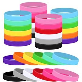 Lesnala 24Pcs Silicone bracelet 12 Colors Solid color rubber wristbands Colored Stretch wristbands for events Men Women Teen Games Teams Party Favors
