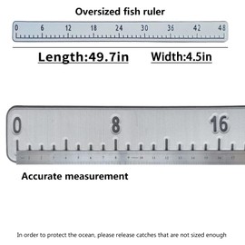 Hzkaicun 48" Fish Ruler for Boat with Adhesive Backing, Fish Ruler Sticker Boat Fish Measuring Board for Fishing Boat, Cooler, Kayak,Yacht Fishing Boat Accessories-Light Grey