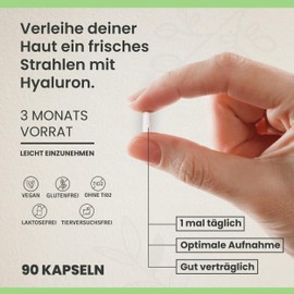 CYB Hyaluron Plus capsules, with vitamin C, B12 and zinc, vegan, 1 x 90 tablets