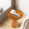 JOLLYMER JOLLYMER Mushroom Side Table, Teak Stool, Natural Plant Stand,