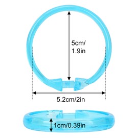 Qulable Shower Curtain Rings-12 Pack- Plastic Shower Curtain Hooks O-Shaped Rings Hook Glide Easily on Bathroom Shower Rod(Transparent Blue)