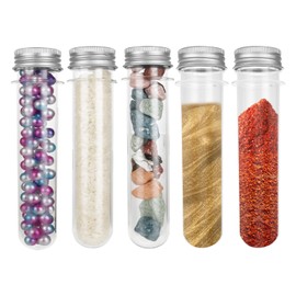 ASelected Plastic Test Tube 30pcs Screw Cap Test Tube 45Ml Reusable Transparent Seal Test Tube With Lid