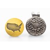 USA Silhouette Gold Magnetic Golf Ball Marker with Hat Clip