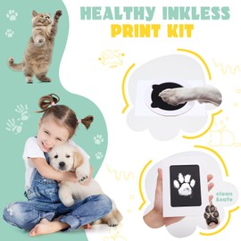 Nabance Paw Print Kit, Dog Nose Print Kit, Mess-Free Paw Print Ink Pads, 8Pcs Pet Paw Print Impression Kit with Photo Frames, Safe Clean Touch Ink Pads, Nose Print Stamp Pad for Dogs Cat