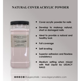 Legacy Nails Professional Cover Acrylic Powder - Create Beautiful French Nail Art & Extensions - 1 Lb (NATURAL)