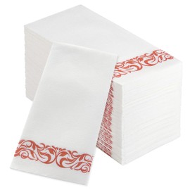 100 Disposable Guest Napkins,Soft and Absorbent Line-Feel Dinner Napkin,Elegant Decorative Paper Guest Towels for Kitchen,Bathroom,Weddings,Parties,Dinner and Events(Rose Gold)