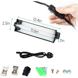 MBMYUCKY D3 T5 UVB Reptile Light - T5 Light Fixture and 10.0 8W UVB Tube Kit for Desert-Dwelling Reptiles, Bearded Dragon UVB Light