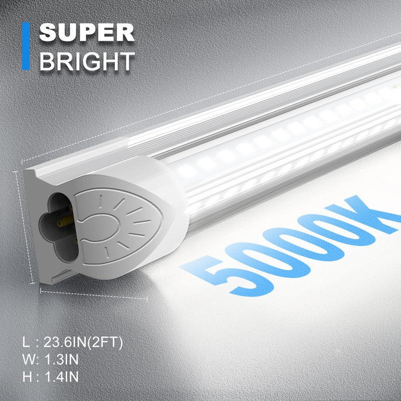 SHOPLED LED Shop Lights 2FT, 22W 3300LM 5000K Daylight, V-Shaped