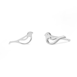 Boma Jewelry Sterling Silver Bird Stud Earrings