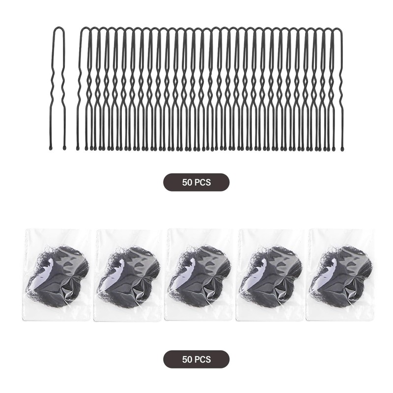 Asiana Net | Chignon Nets + 50 U-pins Set/Bun Nets