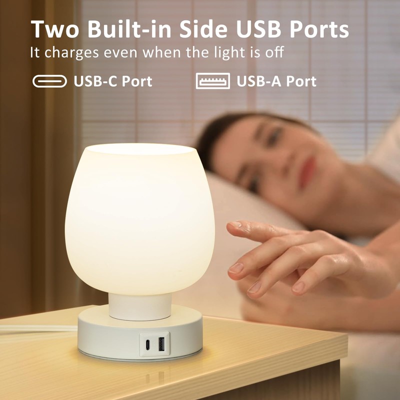 Touch Bedside Table Lamp Set of 2 - Modern Nightstand