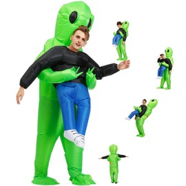 REKUCCI Alien Kigurumi Cosplay Costume, For Adults, Children, Inflatable, Christmas, Birthdays, Cultural Festivals, Events (Adult: 59.1 - 74.8 inches (150 - 190 cm)