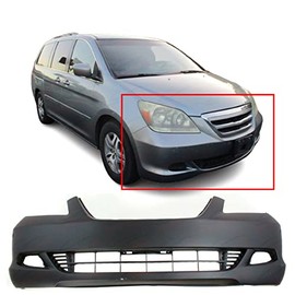Front Plastic Bumper Cover Fascia for 2005-2007 Honda Odyssey Touring Mini Passenger Van 05-07. New, Primed and Ready for Paint. with Fog Light and Park Assist Holes. HO1000223 04711SHJA80ZZ 2006.