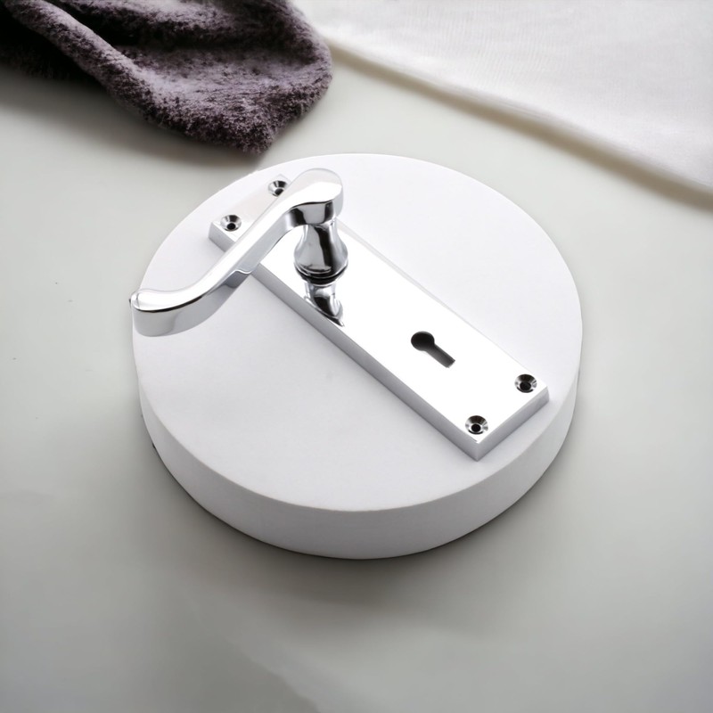 Infinity Decor Set of Polished Chrome Victorian Scroll Lever Lock