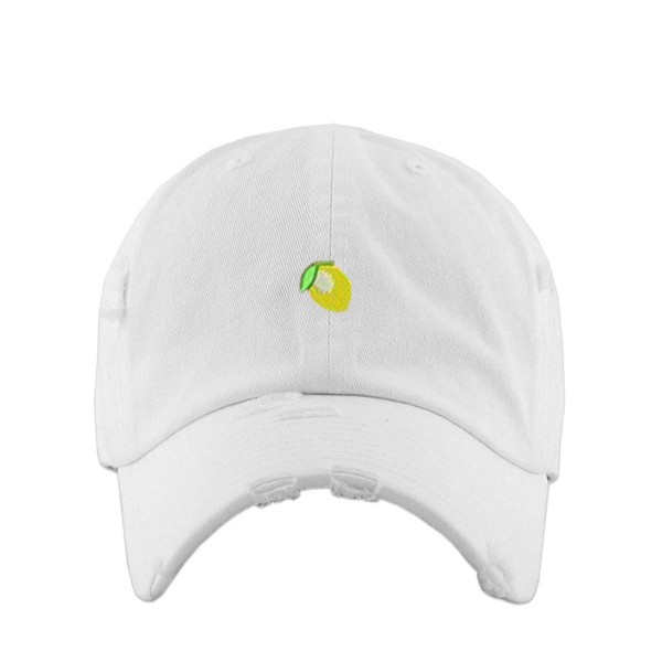 Lemon Vintage Baseball Cap Embroidered Cotton Adjustable Distressed Dad Hat