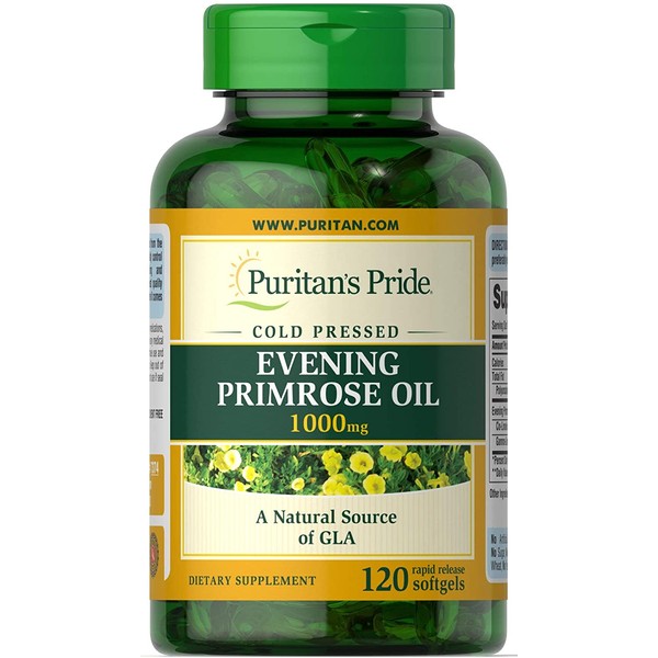 Puritans Pride Evening Primrose Oil 1000 Mg with Gla, 120 Count