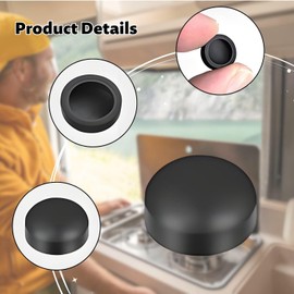 Lyivisk Pack of 8 Rubber Plugs Cover Caps Screws Cover Caps for Screws for Motorhome Hobs