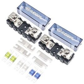 RECOIL MFHA-2 2 Packs Fuseholder 0/2/4 Gauge Modular Inline ANL & Mini-ANL Fuse Holders with Jumper Bars to Create Distribution Block Fuse and Negative Combo Blocks