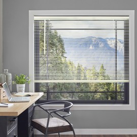 CHICOLOGY Cordless Mini Blinds, 1-Inch Slats, Vinyl Window Shades, Room Darkening & Privacy, Easy Install - Ideal for Windows, Doors, Campers - Alabaster (Commercial Grade), 16.25" W x 60" H