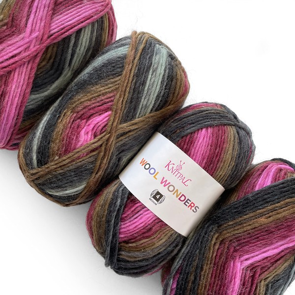 Wool Wonders Self-Striping Variegated #4 Medium Heavy Worsted/Aran Weight Thick