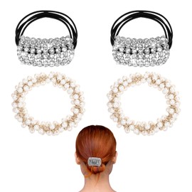 4 Pcs Rhinestone Hair Ties,Sparkly Ponytail Holders, Elastics Scrunchies Fancy Crystal Hair Ties For Thin Thick Glitter Hairs Scrunchies Rhinestone Accessories For Women And Girls