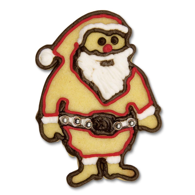 Staedter Embossing Santa Claus Cookie Cutter, 9 cm, Stainless Steel,