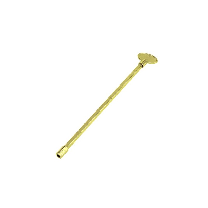 HPC Fire Universal Shutoff Valve Key (317-18B), Polished Brass, 18-Inch